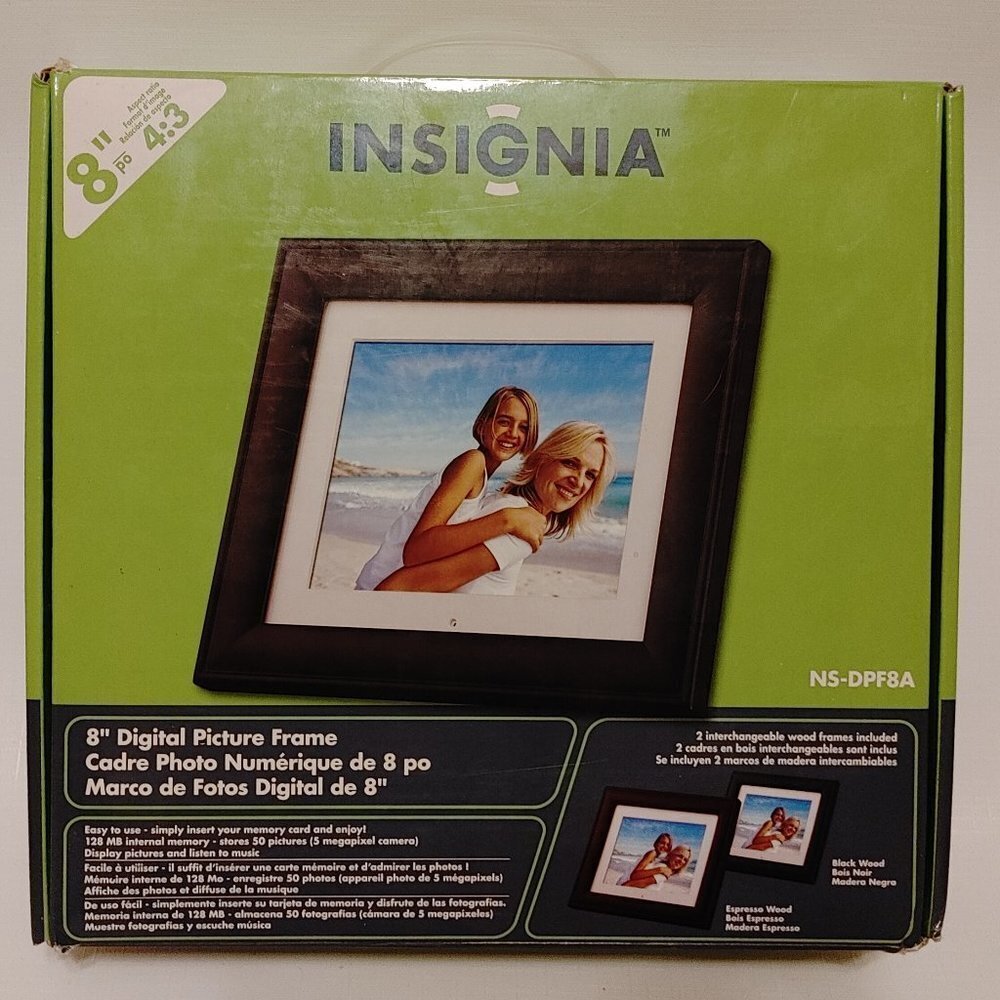 INSIGNIA 8" Digital Picture Frame Brand New In Open Box